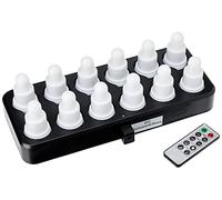 Duni - Luces LED individuales, 12 horas de luz incluye mando a distancia y cargador, 12 unidades