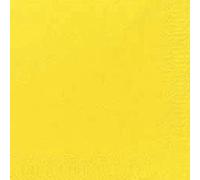 Duni Servilletas de cóctel de 3 capas, de celulosa, color amarillo, 24 x 24 cm, 250 unidades