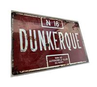DUNKERQUE Cartel de metal vintage, 30 x 20 cm, cartel retro de la calle de Francia - WWII decoración de pared - cartel de estaño para garaje, bar, cueva masculina