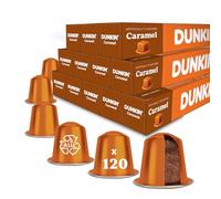Dunkin' Donuts Caramel 120 Cápsulas | Compatibles Máquinas Nespresso Original Line | 100% Arabica | Tostado suave con nota de caramelo | Dulce, cremoso y aromático