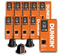 Dunkin' Donuts Dark Roast - 100 cápsulas de café compatibles con Nespresso - 100% Arabica - Tostado oscuro, potente y con cuerpo - Espresso clásico para el hogar