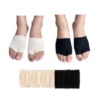 DUNKOING Women Open Toe Half Socks Cotton Peep Toe Mule Sandal Liner Sock for Clogs Flip Flop Slide Slipper Liner (3Beige2Black)