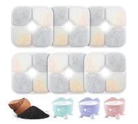 Dunkwckore 6PCS Filtro Fuente para Gatos, Filtro de Repuesto para Gato Fuentes, Filtros Fuente Gatos con Resina Activada por Carbono Tres Capas Sistema de Filtración Compatible con Catit Pixi