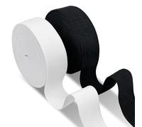 Dunkwckore Gomas Elasticas Costura, Dos Rollos en Blanco y Negro de 30 mm × 10m Elastico Cinta Tapiceria Cinta, Manualidades Costura DIY, Cuerda Plana Trenzada, Elástico para Ropa y Manualidades
