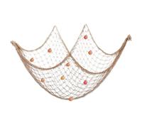 Dunkwckore Red de Pesca, 1 * 2m Conchas de Mar Decoracion Decorativa Red Pesca, Pescar Pescador Temática Playa Colgante Redes para Fiesta Hogar Sala Estar Dormitorio Fotos (Beige)