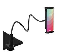 Dunkwckore Soporte Tablet, Soporte Teléfono Móvil Multiángulo Flexible con Cuello Cisne Brazo, Ajustable Soporte Tablet Cama para Serie iPad/Samsung/Kindle Fire y Más, 80cm Longitud en Total (Negro)