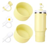 DUNLAGUE Juego de funda para botas y popotes: 2 botas de silicona, 3 tapas de popote, protector inferior para taza Stanley H2.0 de 30 onzas y 40 onzas, color exacto a juego con Stanley, accesorios