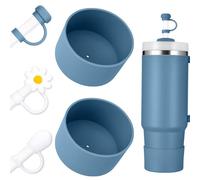 DUNLAGUE Juego de funda para botas y popotes: 2 botas de silicona, 3 tapas de popote, protector inferior para Stanley Cup H2.0 de 30 onzas y 40 onzas, color exacto a juego con Stanley, accesorios