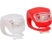 Dunlop Linterna señalizadora bicicleta 36073 – 2 unidades (delantera y trasera), rojo, pilas incl.