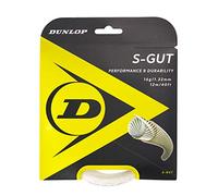 Dunlop 624831 Cordaje de Tenis, S-Gut Blanco 12 m, Set 1.32 mm, 1 Unidad