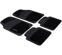 Dunlop Alfombrillas para Coche, 4 Unidades, 2 Alfombrillas de 65 x 41 cm, 2 Alfombrillas de Coche de 41 x 40 cm, aptas para Cualquier Coche, PVC/poliéster, Color Negro