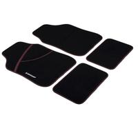Dunlop Alfombrillas para Coche, 4 Unidades, 2 Alfombrillas para Coche, 66 x 44 cm, 2 Alfombrillas para Coche, 28 x 42 cm, Antideslizantes, Color Negro y Rojo