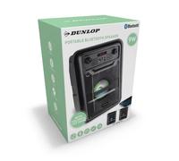 DUNLOP Altavoz Bluetooth de 9 W, con Radio FM y Entrada AUX/Mic, Entrada para Tarjeta TF y USB, función TWS, iluminación LED, Color Negro