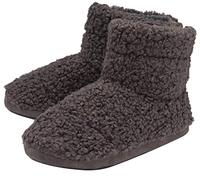 Dunlop - Botas peludas de sherpa para hombre, pantuflas de espuma viscoelástica para interiores, pantuflas de tobillo para botas de tobillo, regalos para hombres, gris, 45 EU