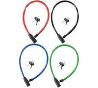 Dunlop - Cable antirrobo de 4 mm de diámetro con funda de plástico de 65 cm + 2 llaves