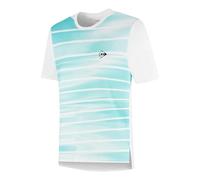 DUNLOP Camiseta Game 2 para Hombre, Blanco/Aqua Sky, L
