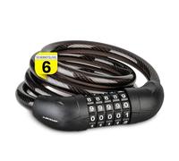 DUNLOP Candado para bicicleta de alta seguridad nivel 6 - Candado para bicicleta de 120 cm de longitud y 12 mm de diámetro del cable - Candado de combinación con 5 dígitos - Candado de cable de acero