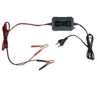 Dunlop - Cargador de batería de Coche 6/12 V - Cargador Inteligente de Moto 1A - Mantenimiento de batería con LED - Seguridad Polaridad y Cortocircuito