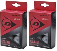 DUNLOP Club Champ 6 - Pelota de Tenis de Mesa Unisex para Adultos, Color Blanco, Talla única (Paquete de 2)