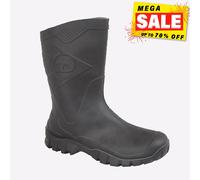 Dunlop Dee Hombre Media Caña Exterior Protección Botas de Agua Negro