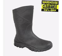 Dunlop Dee Hombre Media Caña Exterior Protección Botas de Agua Negro