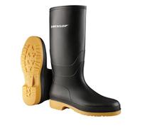 DUNLOP Dull - Botas impermeables de PVC para hombre y mujer - Ligeras y cómodas - Botas de lluvia - Negro - Tallas 28-42