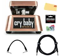 Dunlop GCJ95 Gary Clark Jr Signature Cry Baby Wah Pedal Bundle con cable de instrumento, cable de conexión, paquete de 12 púas Dunlop y paño de pulido Austin Bazaar