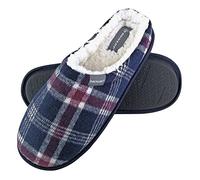 DUNLOP - Hombre Termicas Invierno Calientes Zapatillas de Casa Pantuflas con Talón Abierto (45 EU, 7179 Navy)