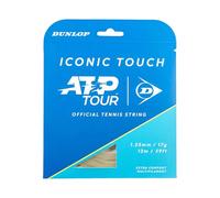 Dunlop Iconic Touch - Juego de Cuerdas de Tenis 17G Naturales, 12 m, Cuerda multifilamento de Tacto Suave