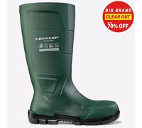 DUNLOP JobGUARD S5 - Botas de trabajo para hombre y mujer - Impermeables con puntera de acero, resistentes a productos químicos, altas y antideslizantes - Verdes - Tallas 37