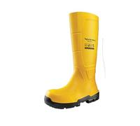 DUNLOP JobGUARD S5 - Botas de trabajo para hombre y mujer - Impermeables con puntera de acero, resistentes a productos químicos, altas y antideslizantes - Amarillas - Tallas 38
