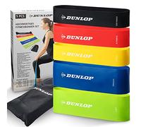 DUNLOP - Juego de bandas de fitness para entrenamiento de fuerza rápido, 5 bandas de resistencia en 5 niveles como juego de cintas de látex LongLife+