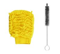 Dunlop Juego de limpieza para bicicleta de 6 piezas, cepillo para cadena de bicicleta con guante, juego de limpieza para bicicleta eléctrica, cepillos detallados para cuadro y piñón, negro/amarillo