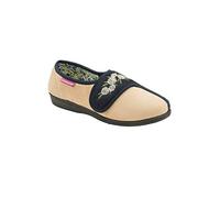 DUNLOP - Mujer Pantuflas Ortopedicas Zapatillas de Estar Ajustables por Casa con Velcro (41 EU, Navy Cream)