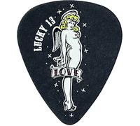 JIM DUNLOP Púas Lucky 13 serie II, Saco de 36, 1mm, Love Girl, Negro
