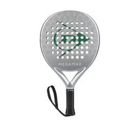 Dunlop Padel Bat Megamax Silver - Forma Redonda, Cuadro de Grafito, Equilibrio Medio, Pro-EVA Core - para Principiantes