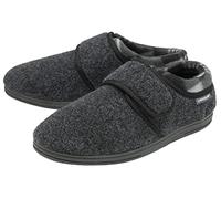 DUNLOP Pantuflas Ortopédicas para Hombre Ajustable Zapatillas con Velcro para Diabeticos (42, Carbón, numeric_42)