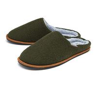 Dunlop Pantuflas para hombre, cómodas con forro de piel, espuma viscoelástica, lavables a máquina, tallas 7-12, Khaki, 42 EU