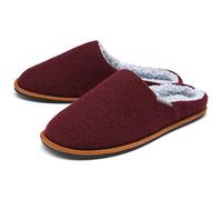 Dunlop Pantuflas para hombre, cómodas con forro de piel, espuma viscoelástica, lavables a máquina, tallas 7-12, Burgundy, 41 EU