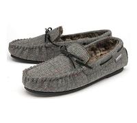 Dunlop Pantuflas tipo mocasín para hombre con forro de piel sintética, cómodas y con espuma viscoelástica, tallas 7-12, gris, 46 EU