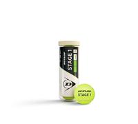 DUNLOP Pelota de Tenis Stage 1 Verde: para niños y Principiantes en el Campo Grande (3 Pelotas)