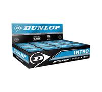 Dunlop Pelotas de squash Intro, Punto azul | 12 % más grande que Pro | 40 % más de tiempo en vuelo | Contacto más fácil | Rebote constante | Control para principiantes