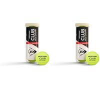 DUNLOP Pelotas de Tenis Club All Court | Aprobada ITF | Hierba | Dura | Tierra | Núcleo de goma | Fieltro punzonado | Rebote fiable | Resistente para ocio