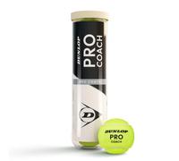 Dunlop Pelotas de Tenis Pro Coach, 4 Pelotas | Coaching y práctica | Núcleo de goma | Fieltro punzonado | Rebote constante | Para sesiones de entrenamiento repetidas