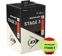 Dunlop Pelotas de tenis Stage 3 Red | Más grande y 75 % más lenta | Aprobada ITF | Contacto y control fáciles | Entrenamiento mini pista | Principiantes y jóvenes