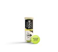 Dunlop Pelotas de Tenis Tour Brilliance | Aprobada ITF | Lista para partido | Núcleo de goma | Fieltro tejido | Rebote constante | Duradera | Hierba | Dura | Tierra
