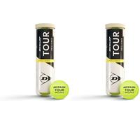 Dunlop Pelotas de Tenis Tour Brilliance | Aprobada ITF | Lista para partido | Núcleo de goma | Fieltro tejido | Rebote constante | Duradera | Hierba | Dura | Tierra