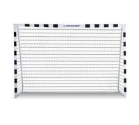 Dunlop Portería de Fútbol - 300x200x90 cm - Metal - Material de Entrenamiento de Fútbol para Todas Las Edades - Fácil Montaje - Negro/Rojo