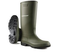 DUNLOP Pricemastor para hombre y mujer - Botas de agua y de caucho, impermeables, con puntera blanda - Resistentes a productos químicos - Altas - PVC - Verde/Negro - Tallas 35-48