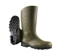DUNLOP Pricemastor para hombre y mujer - Botas de agua y de caucho, impermeables, con puntera blanda - Resistentes a productos químicos - Altas - PVC - Verde/Negro - Tallas 35-48